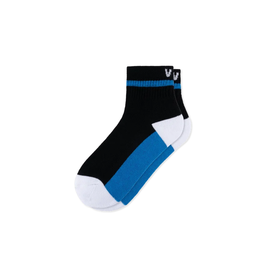 Mid Crew Socks - Black/Vessi Blue/White