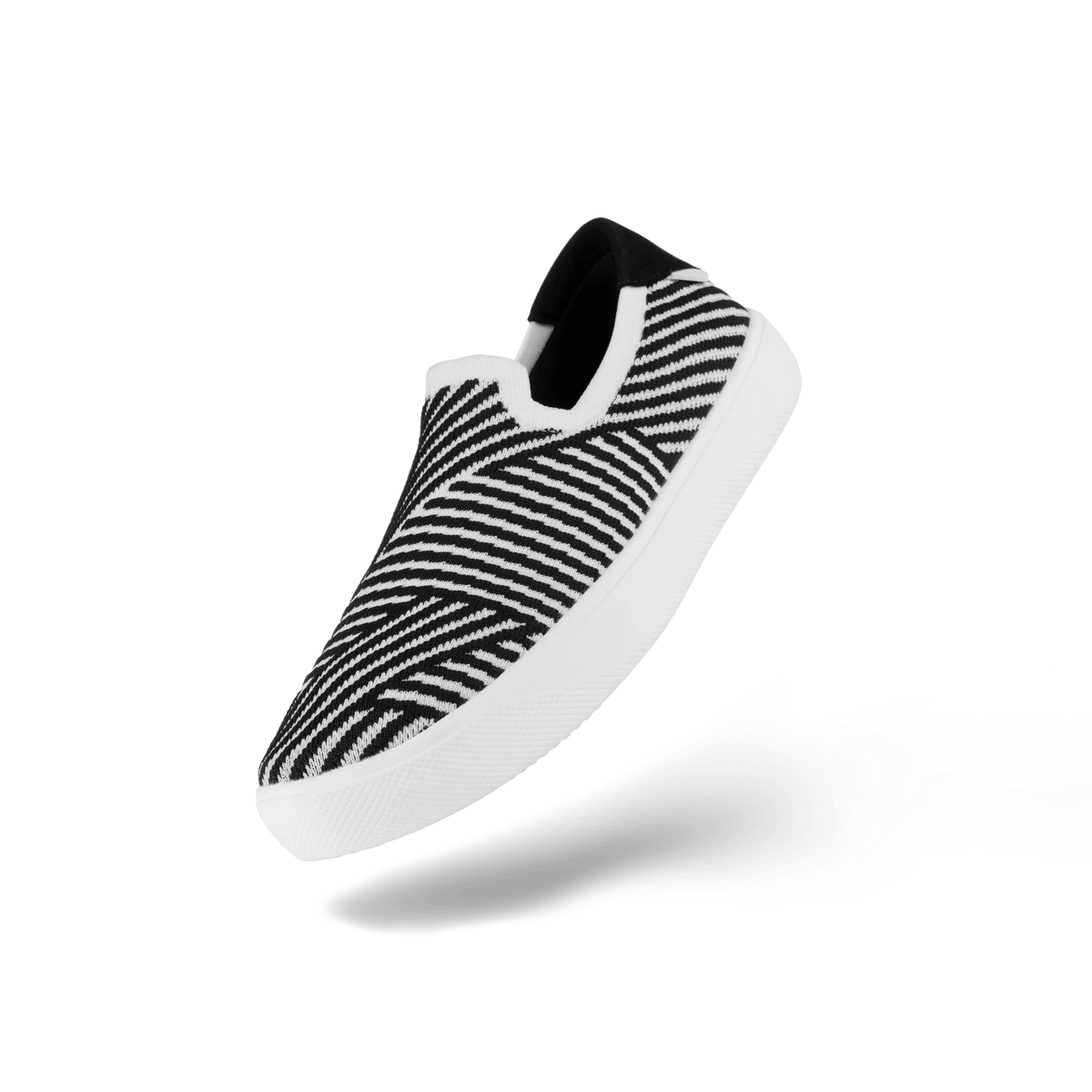 Women's Boardwalk Slip-On - White/Black Zigzag